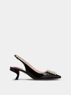 Roger Vivier Virgule Slingback Pumps in patent leather Outlet
