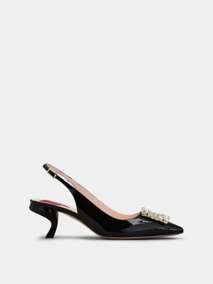 Roger Vivier Virgule Slingback Pumps in patent leather Outlet