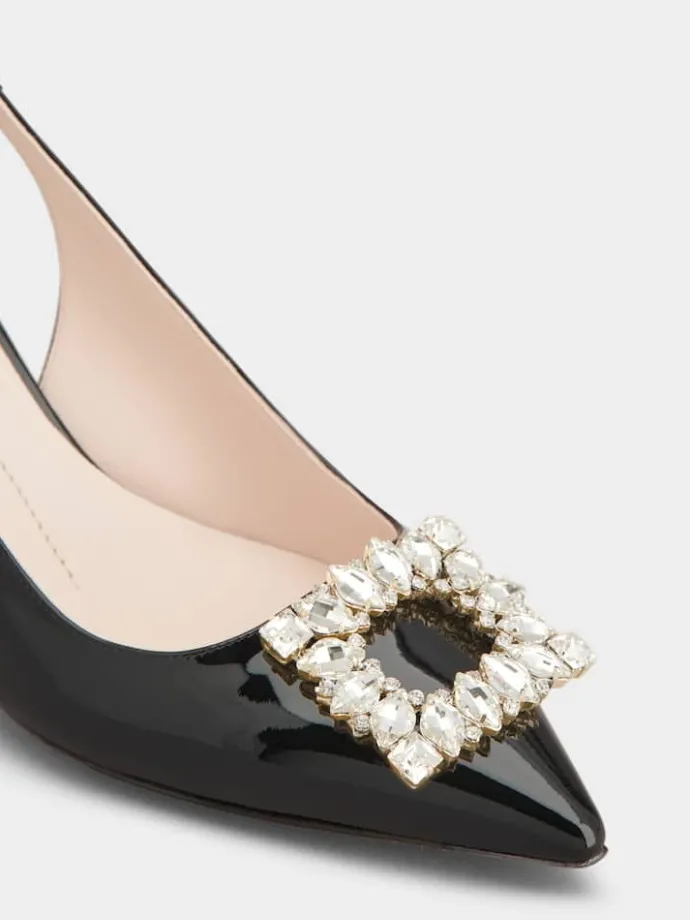 Roger Vivier Virgule Slingback Pumps in patent leather Outlet