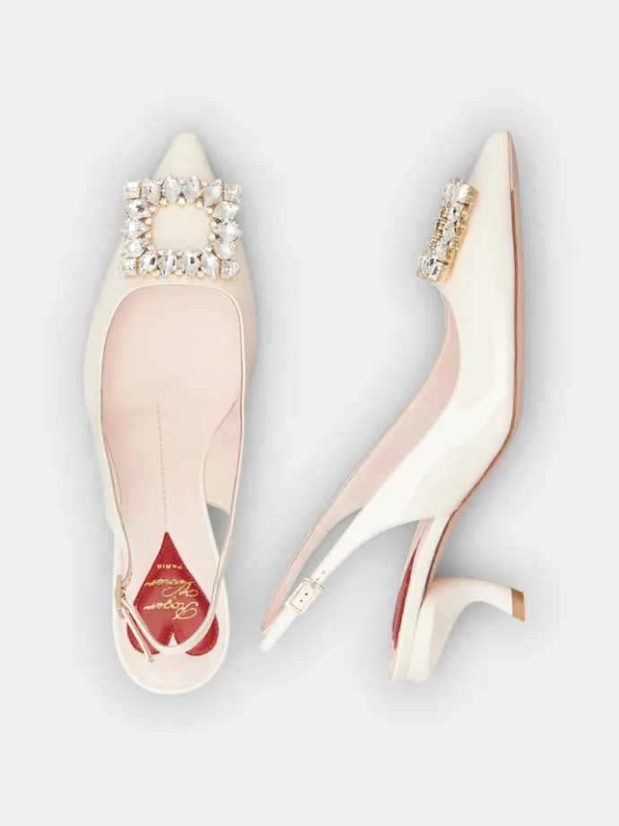 Roger Vivier Virgule Slingback Pumps in patent leather New
