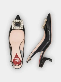 Roger Vivier Virgule Slingback Pumps in patent leather Outlet