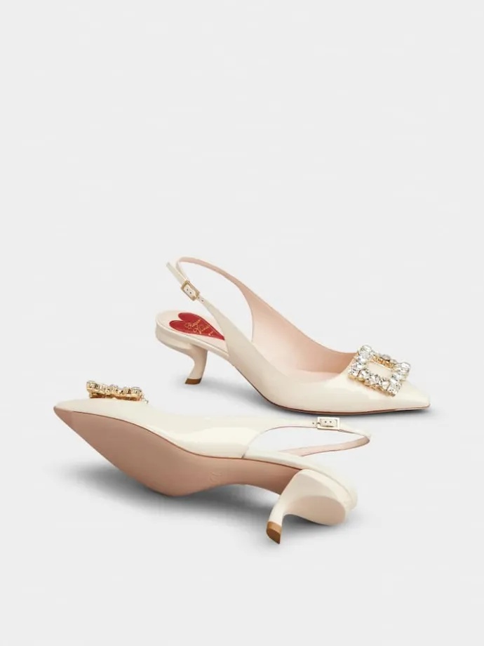 Roger Vivier Virgule Slingback Pumps in patent leather New
