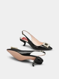 Roger Vivier Virgule Slingback Pumps in patent leather Outlet