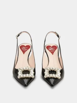 Roger Vivier Virgule Slingback Pumps in patent leather Outlet