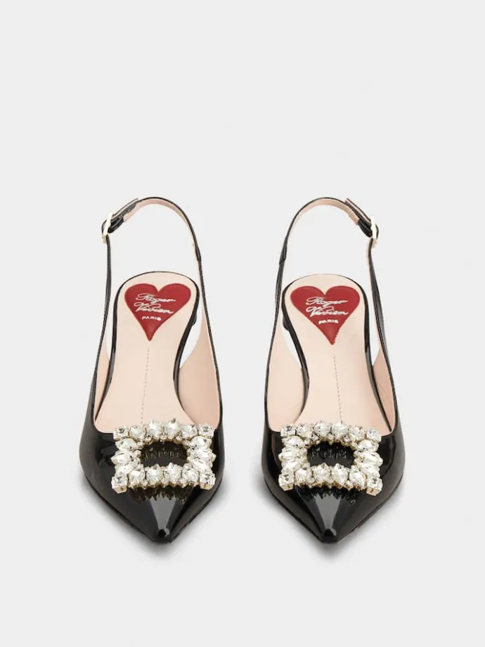 Roger Vivier Virgule Slingback Pumps in patent leather Outlet