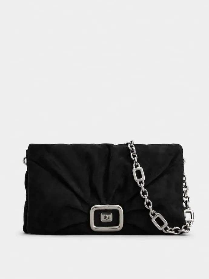 Roger Vivier Viv' Choc Large Bag in suede Best