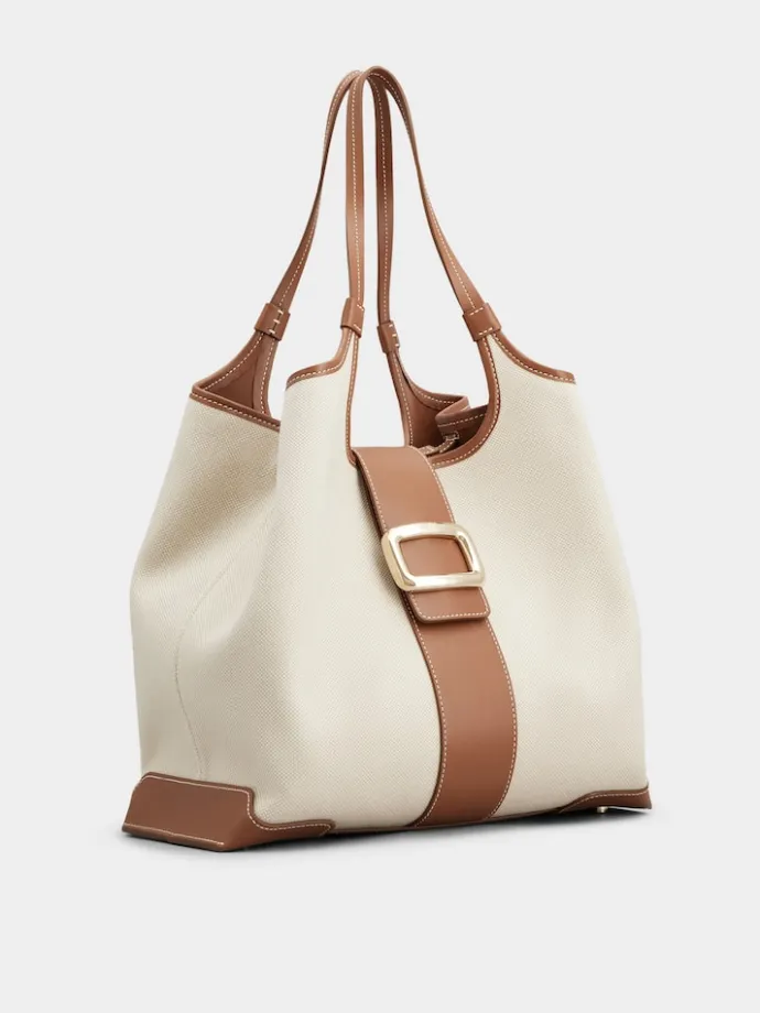 Roger Vivier Viv' Choc Medium Shopping Bag in canvas Sale