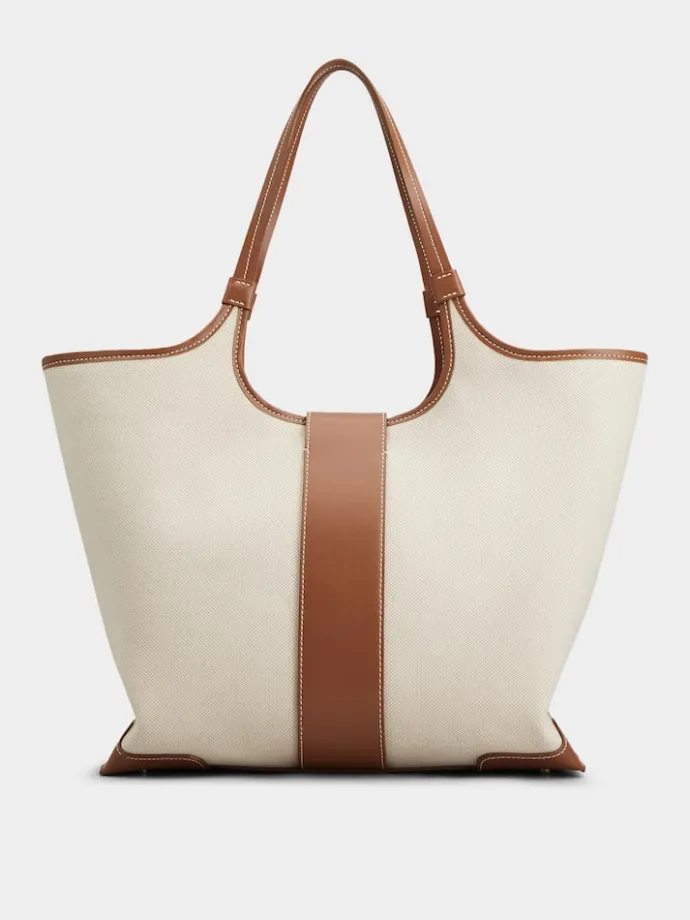 Roger Vivier Viv' Choc Medium Shopping Bag in canvas Sale