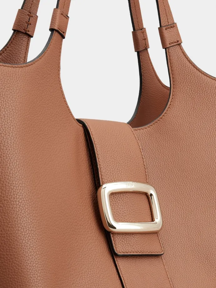Roger Vivier Viv' Choc Medium Shopping Bag in leather New