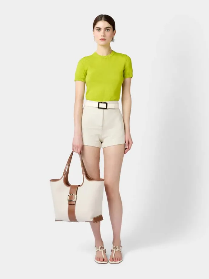 Roger Vivier Viv' Choc Medium Shopping Bag in canvas Sale