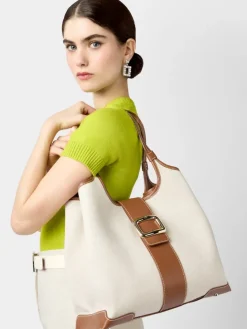 Roger Vivier Viv' Choc Medium Shopping Bag in canvas Sale
