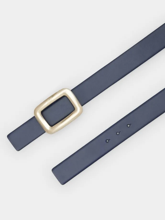 Roger Vivier Viv' Choc Metal Buckle Belt in Leather Outlet