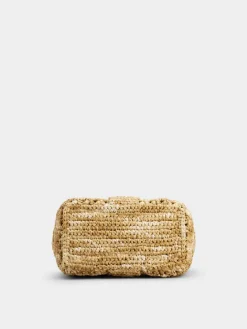 Roger Vivier Viv' Choc Mini Shopping Bag in Raffia Hot