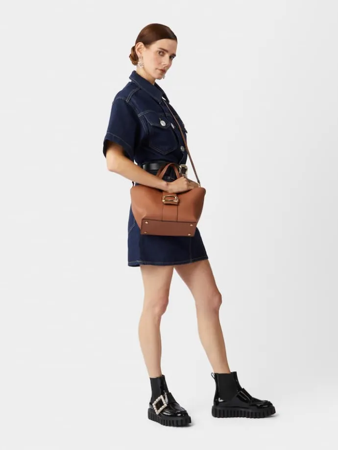 Roger Vivier Viv' Choc Mini Shopping Bag in leather Clearance