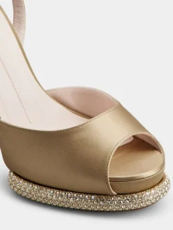 Roger Vivier Viv' Choc Platform Sandals in satin Clearance