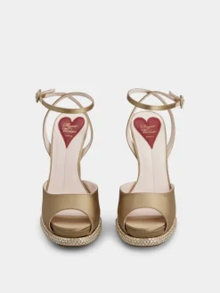 Roger Vivier Viv' Choc Platform Sandals in satin Clearance