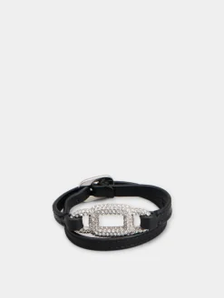 Roger Vivier Viv' Choc Strass Bracelet in leather Hot