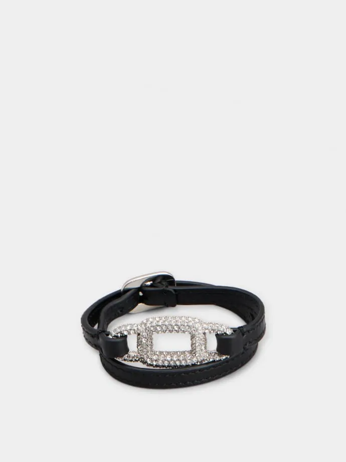 Roger Vivier Viv' Choc Strass Bracelet in leather Hot