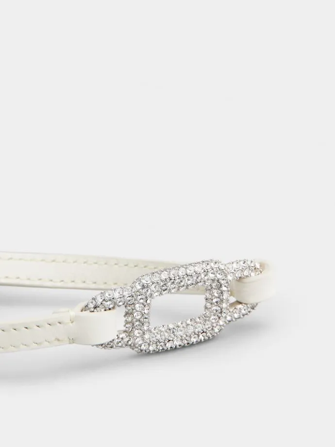 Roger Vivier Viv' Choc Strass Bracelet in leather Clearance