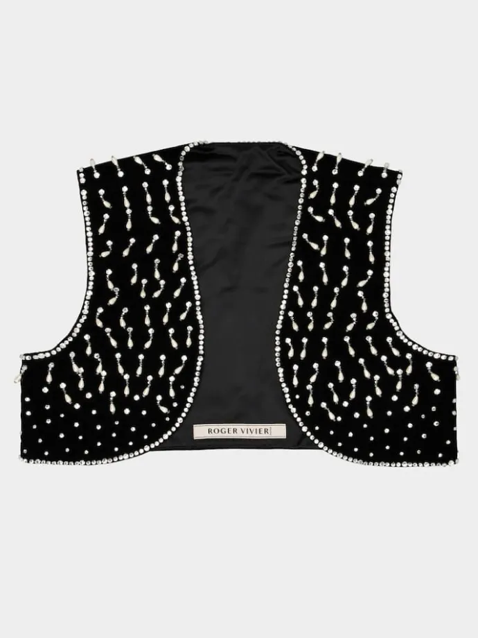 Roger Vivier Viv' Choc Vest in velvet Hot