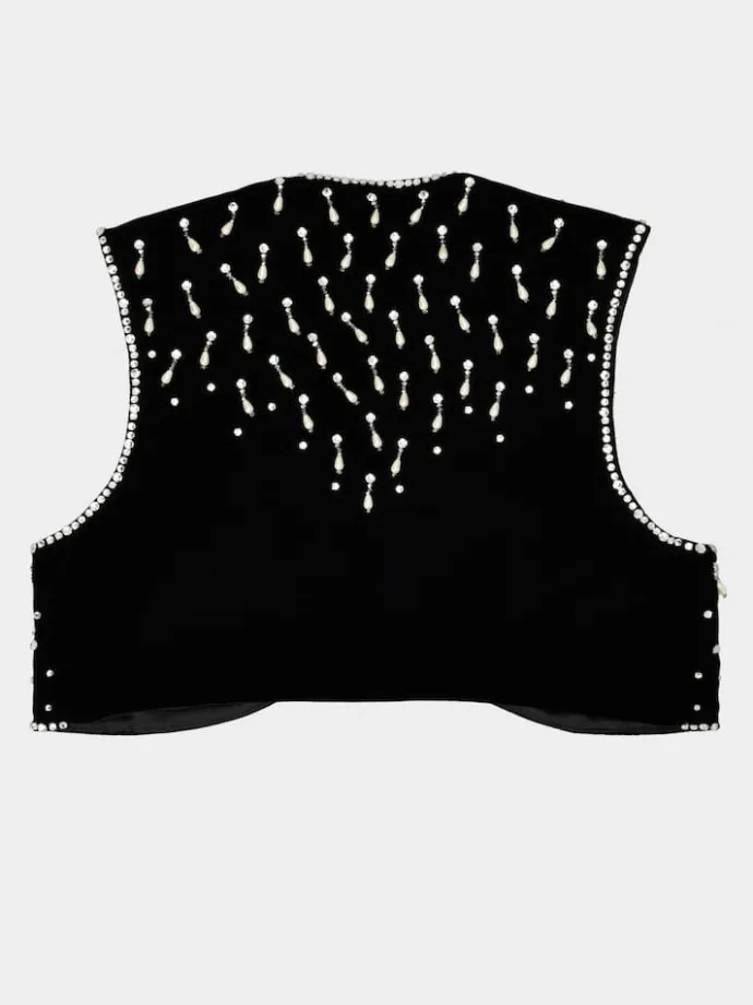 Roger Vivier Viv' Choc Vest in velvet Hot