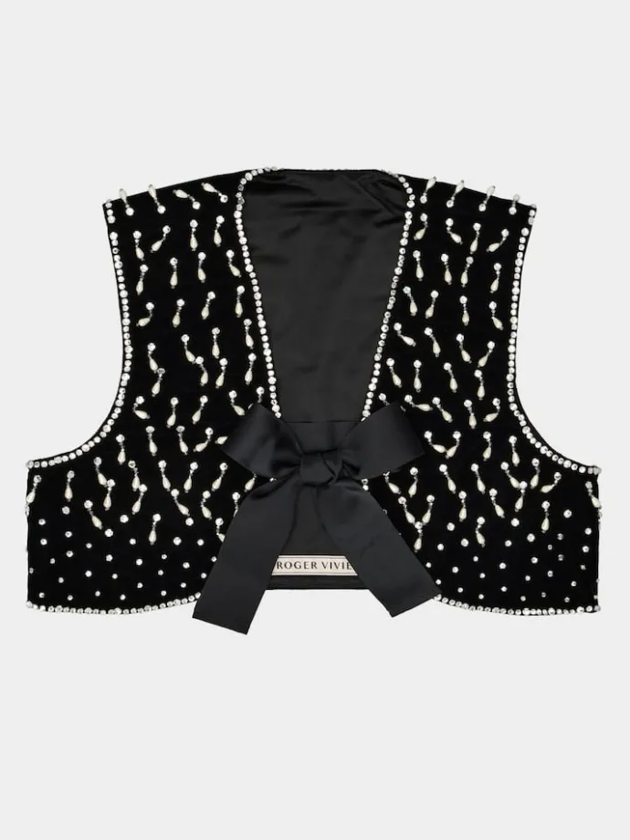 Roger Vivier Viv' Choc Vest in velvet Hot