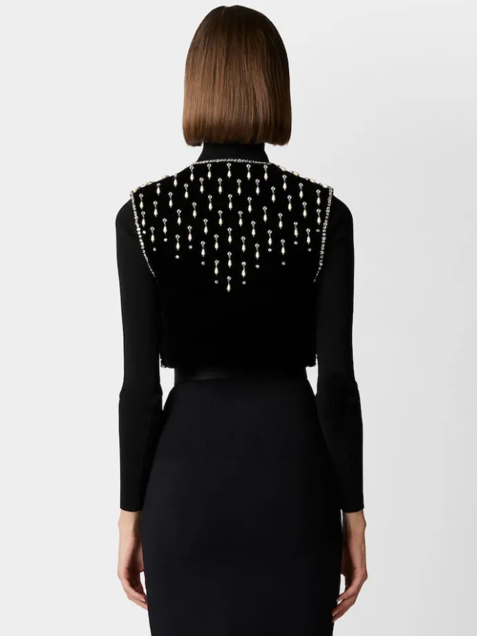 Roger Vivier Viv' Choc Vest in velvet Hot