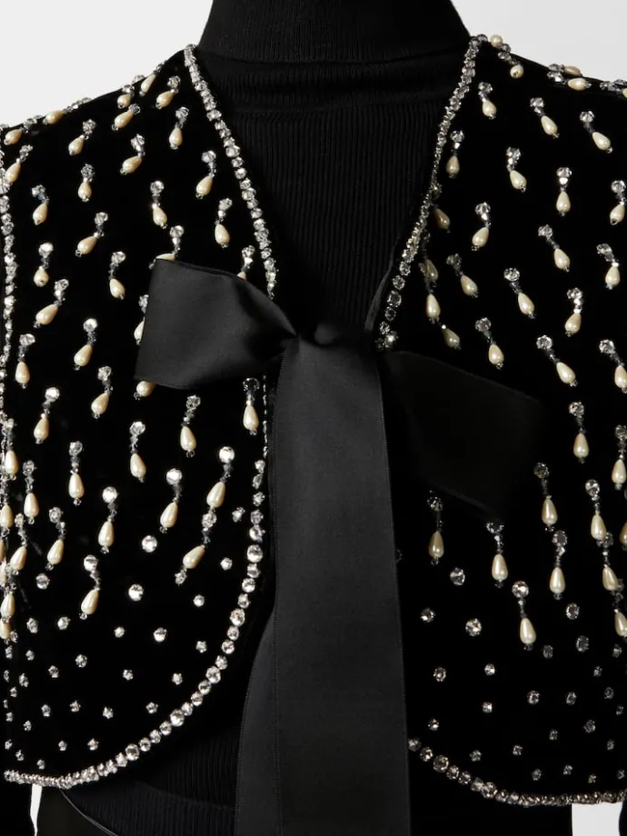 Roger Vivier Viv' Choc Vest in velvet Hot