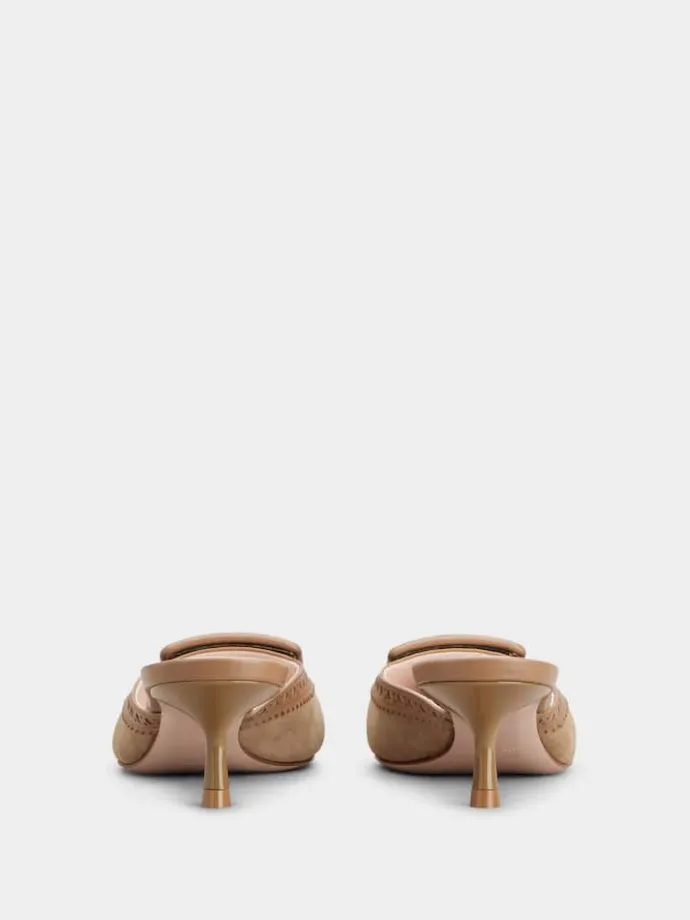 Roger Vivier Viv' in The City Mules in suede New