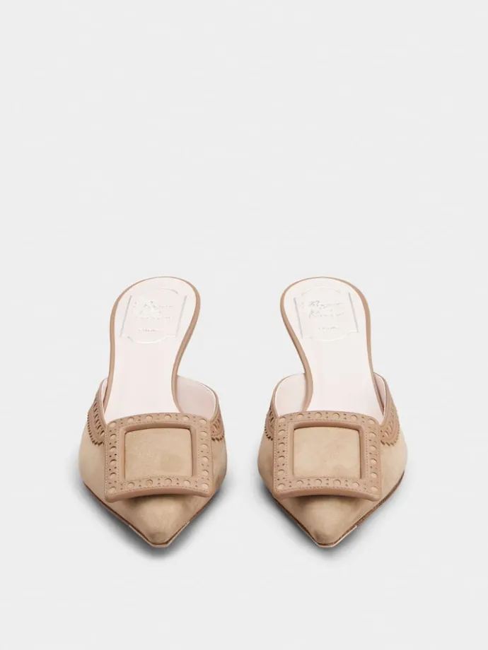 Roger Vivier Viv' in The City Mules in suede New