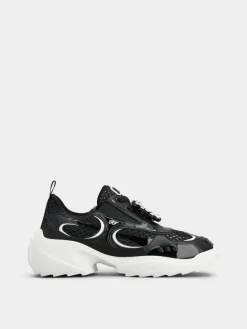 Roger Vivier Viv' on the Run Sneakers in patent leather and fabric Clearance