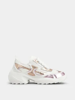 Roger Vivier Viv' on the Run Sneakers in leather and fabric Hot