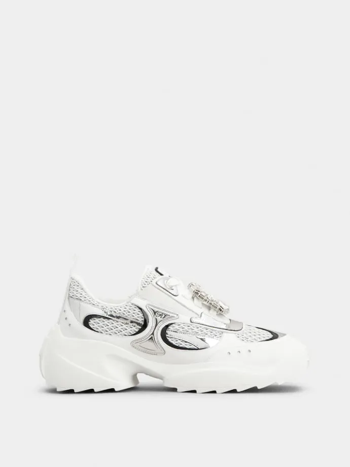 Roger Vivier Viv' on the Run Sneakers in leather and fabric Fashion