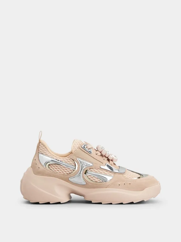 Roger Vivier Viv' on the Run Sneakers in suede and fabric New