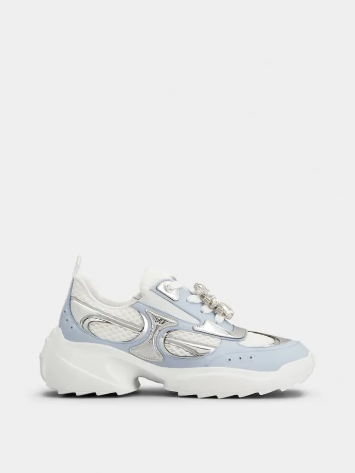 Roger Vivier Viv' on the Run Sneakers in leather and fabric Sale