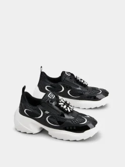 Roger Vivier Viv' on the Run Sneakers in patent leather and fabric Clearance