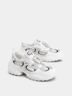 Roger Vivier Viv' on the Run Sneakers in leather and fabric Fashion