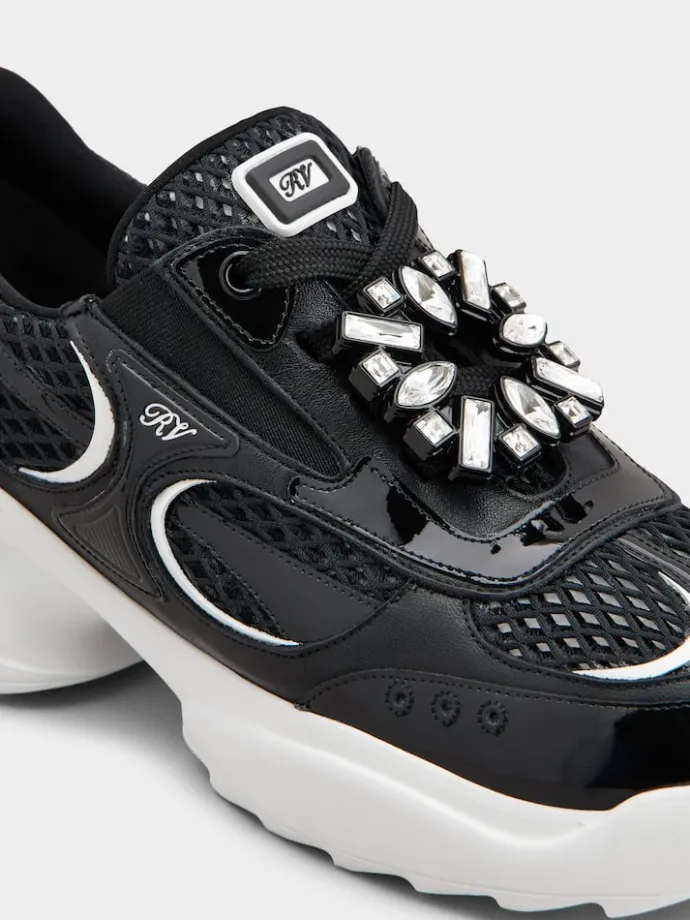 Roger Vivier Viv' on the Run Sneakers in patent leather and fabric Clearance