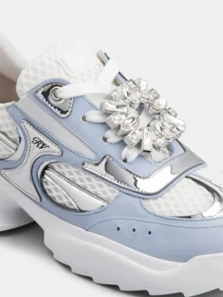 Roger Vivier Viv' on the Run Sneakers in leather and fabric Sale