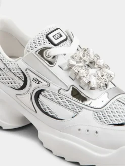 Roger Vivier Viv' on the Run Sneakers in leather and fabric Fashion