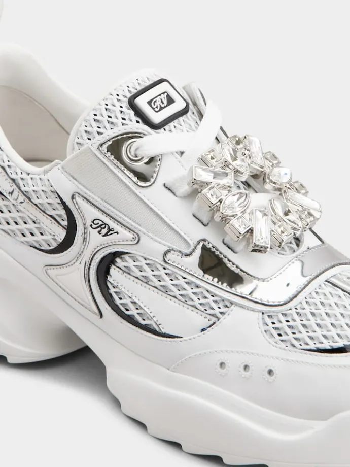 Roger Vivier Viv' on the Run Sneakers in leather and fabric Fashion