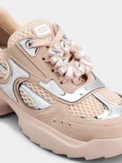 Roger Vivier Viv' on the Run Sneakers in suede and fabric New