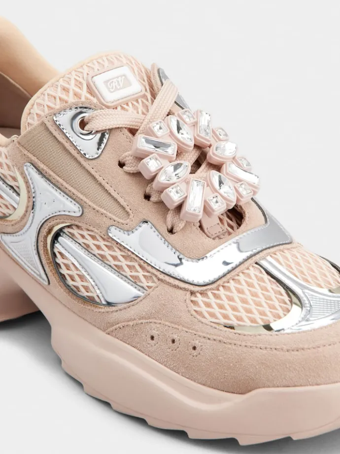 Roger Vivier Viv' on the Run Sneakers in suede and fabric New