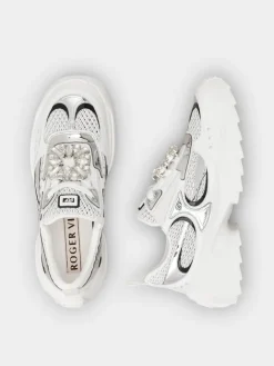Roger Vivier Viv' on the Run Sneakers in leather and fabric Fashion