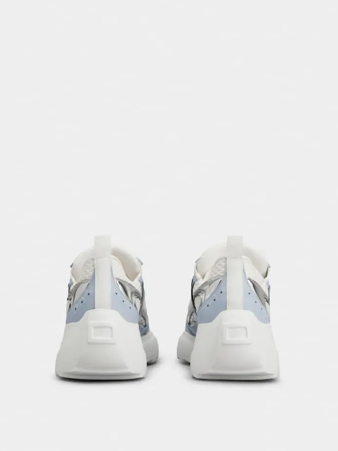 Roger Vivier Viv' on the Run Sneakers in leather and fabric Sale