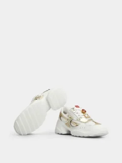 Roger Vivier Viv' on the Run Sneakers in leather and fabric Hot
