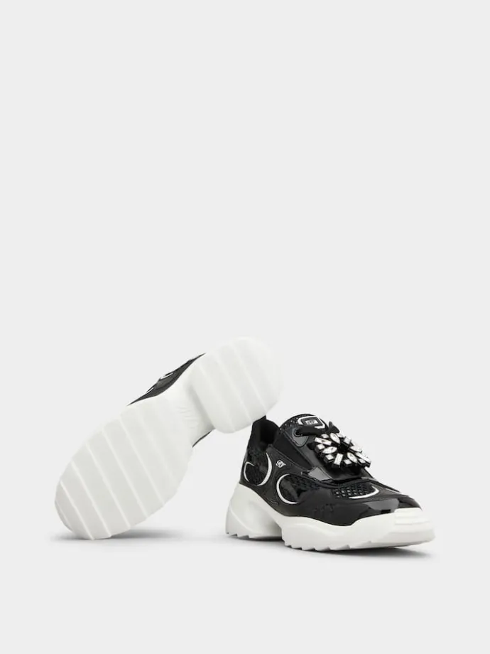 Roger Vivier Viv' on the Run Sneakers in patent leather and fabric Clearance