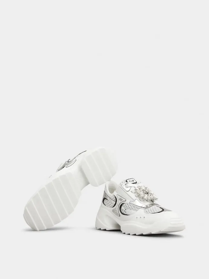Roger Vivier Viv' on the Run Sneakers in leather and fabric Fashion