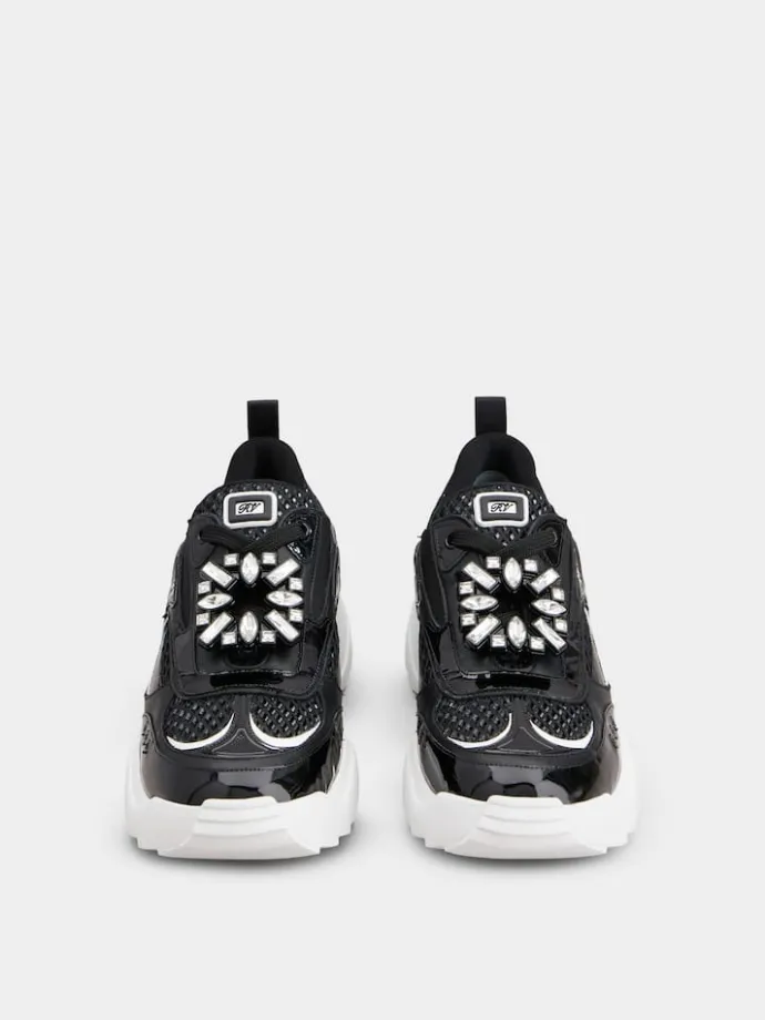 Roger Vivier Viv' on the Run Sneakers in patent leather and fabric Clearance