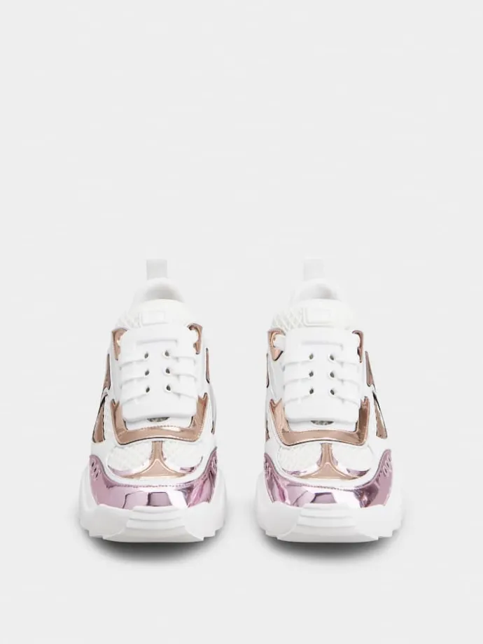 Roger Vivier Viv' on the Run Sneakers in leather and fabric Hot
